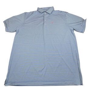 RhoBack Shirt Men's XL Stripe Blue White Performance Golf Stretch Long Sleeve